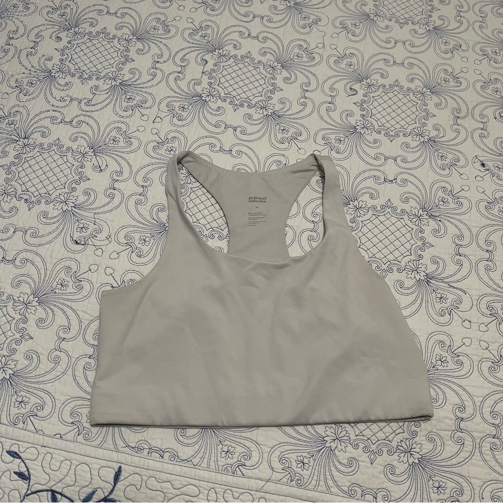 Girlfriend Collective Off White Racerback Sports Bra